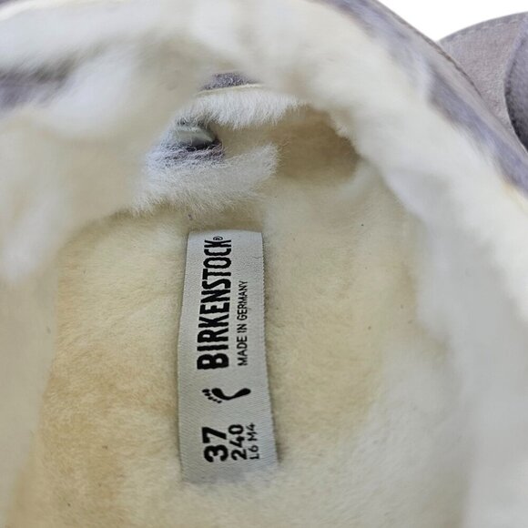 Birkenstock Womens Milano Suede Shearling Sandals, Faded Purple, Narrow, 37/6 - Picture 7 of 9